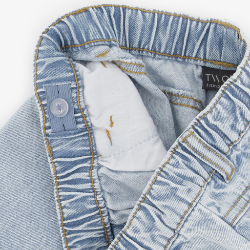 Wide leg meisjes cargo jeans lichtblauw