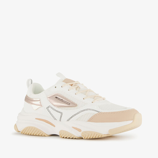Dames sneakers wit beige