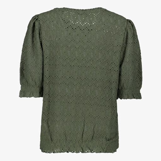 Dames top met pofmouwen groen