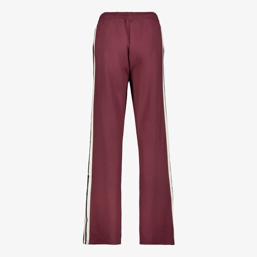 Dames wide leg broek met bies bordeauxrood