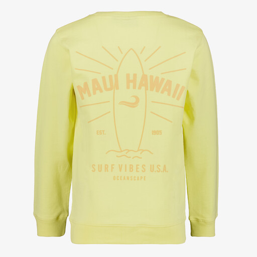Jongens sweater met backprint geel