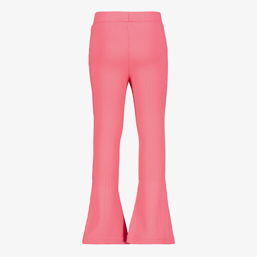 Meisjes rib flared broek roze