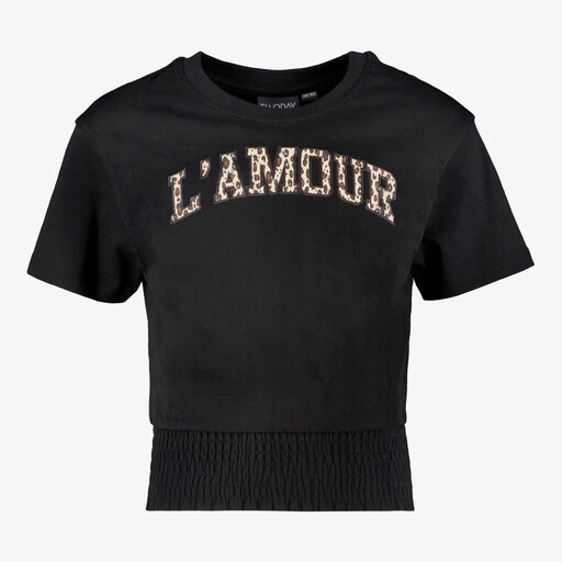 Cropped meisjes top zwart