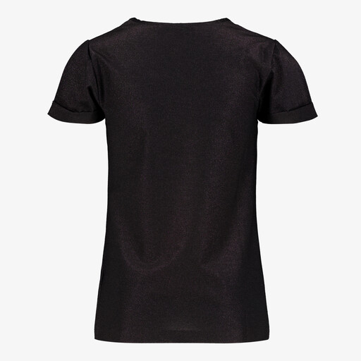 Meisjes T-shirt met tijgerkop zwart