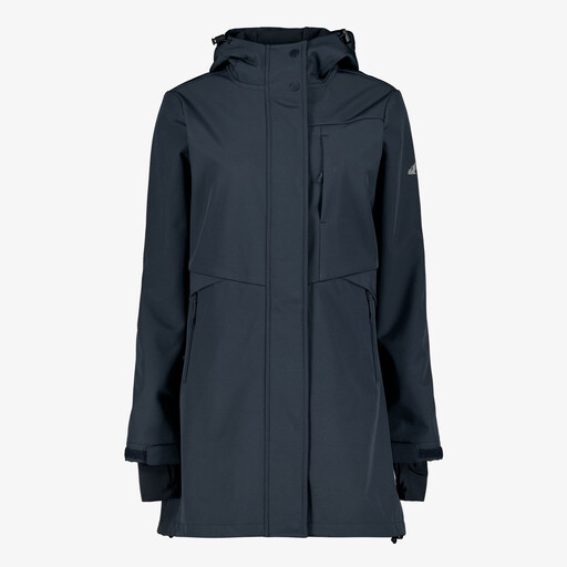 Dames softshell parka jas blauw