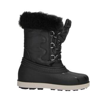 Gevoerde kinder snowboots met imitatiebont zwart
