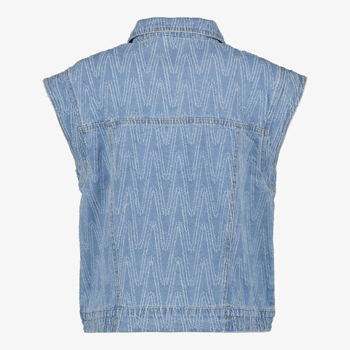 Dames denim gilet met stiksel patroon