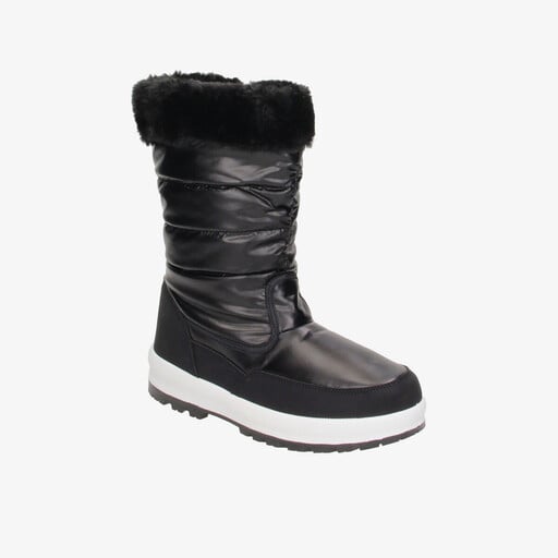 Gevoerde dames snowboots met imitatiebont zwart