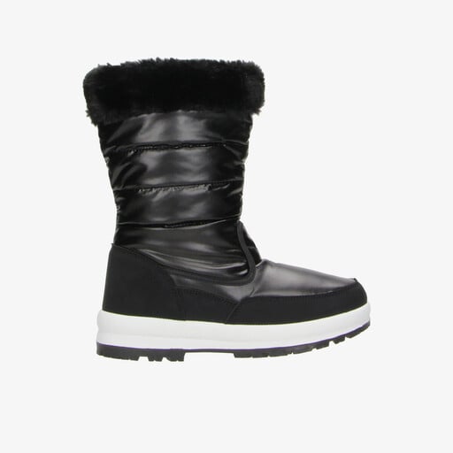 Gevoerde dames snowboots met imitatiebont zwart