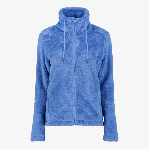 Fluffy dames outdoor fleece vest blauw
