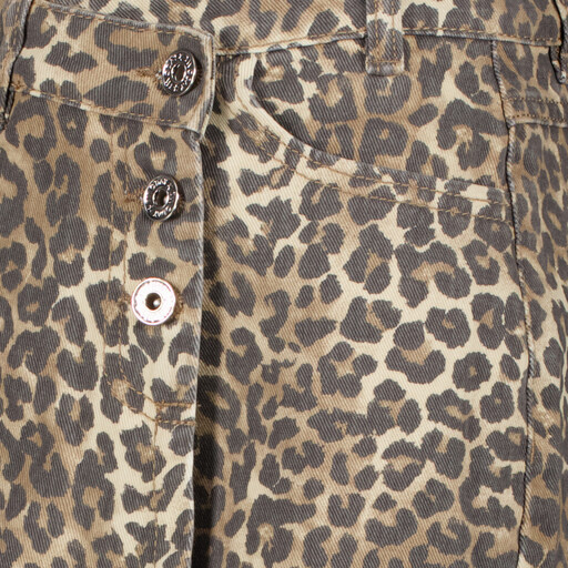 Meisjes skort met panterprint beige