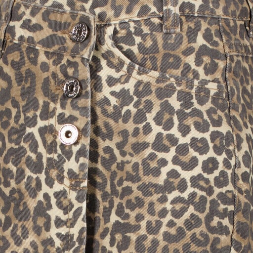 Meisjes skort met panterprint beige