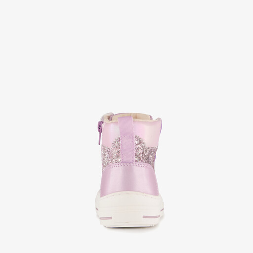Hoge meisjes sneakers met glitters paars