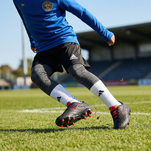 FG kinder voetbalschoenen zwart rood