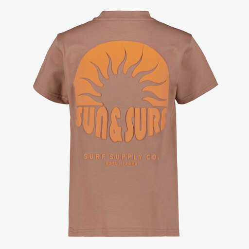 Jongens T-shirt met backprint bruin