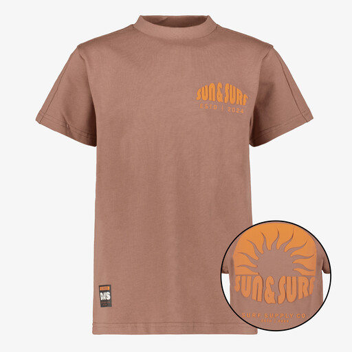 Jongens T-shirt met backprint bruin