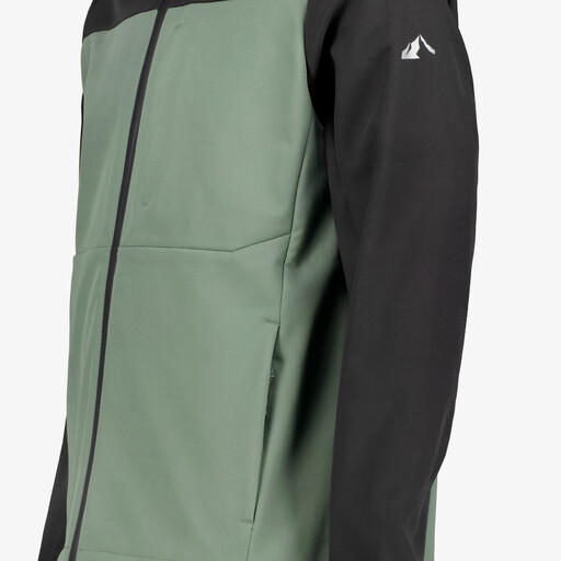 Heren softshell jas groen zwart