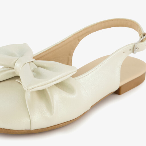 Meisjes slingbacks met strik goud