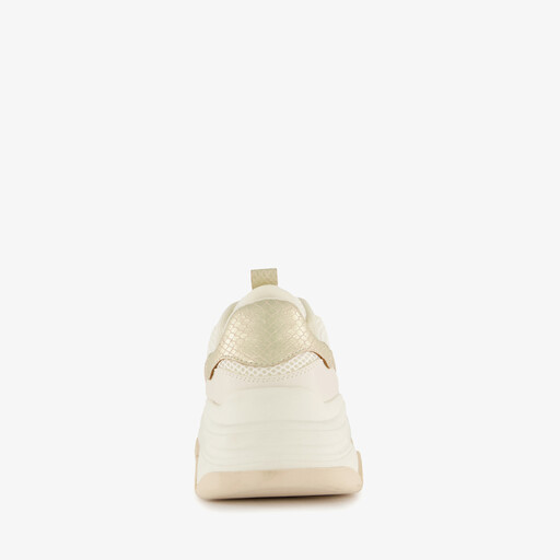 Dames dad sneakers beige goud