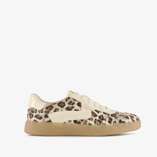 Dames sneakers met panterprint beige