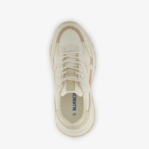 Dames dad sneakers beige goud