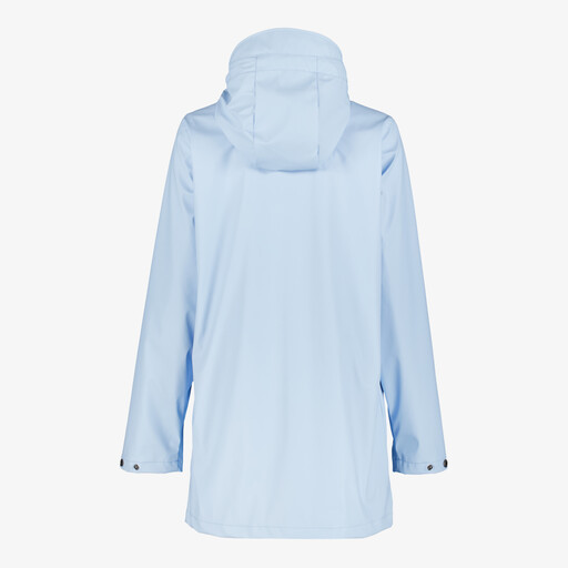 Lange gevoerde dames regenjas blauw