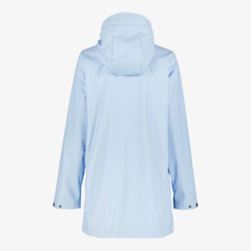 Lange gevoerde dames regenjas blauw