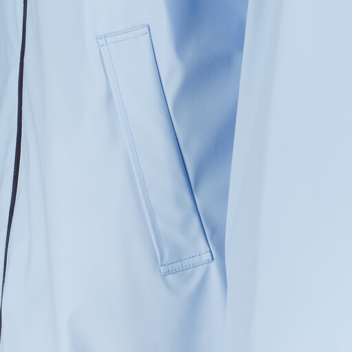 Lange gevoerde dames regenjas blauw