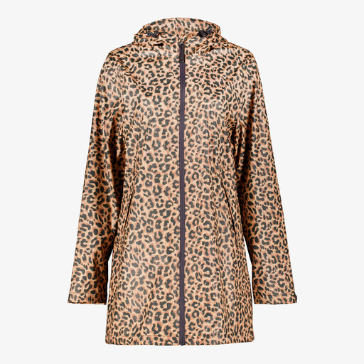 Lange dames regenjas met panterprint