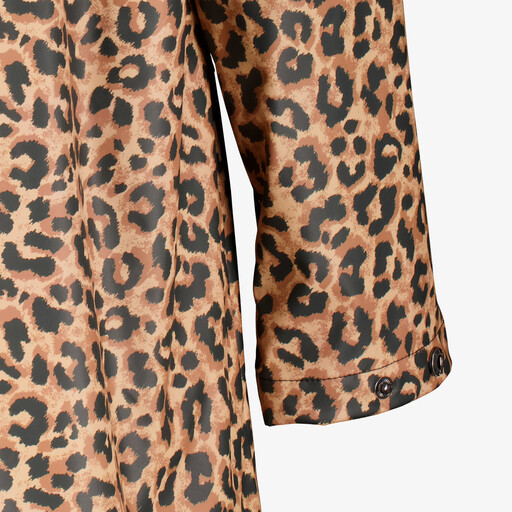 Lange dames regenjas met panterprint