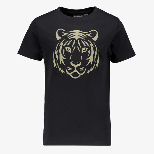 Jongens T-shirt met tijgerkop zwart