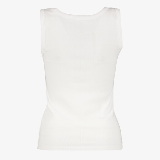Dames rib singlet wit