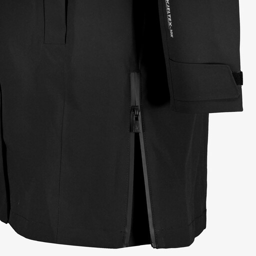 Lange waterdichte dames jas zwart