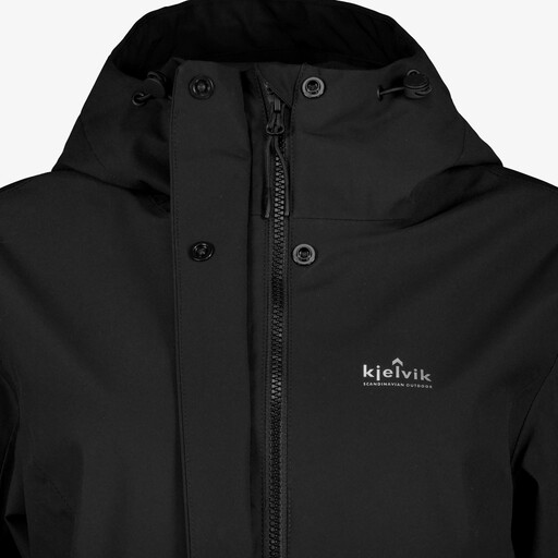 Lange waterdichte dames jas zwart