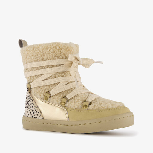 Gevoerde meisjes teddy boots beige