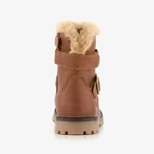 Gevoerde meisjes biker boots cognac