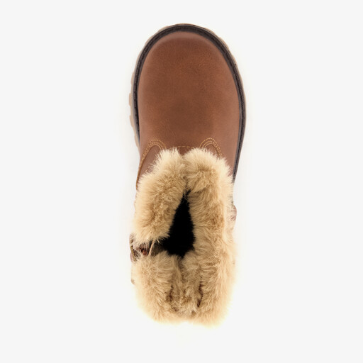 Gevoerde meisjes biker boots cognac