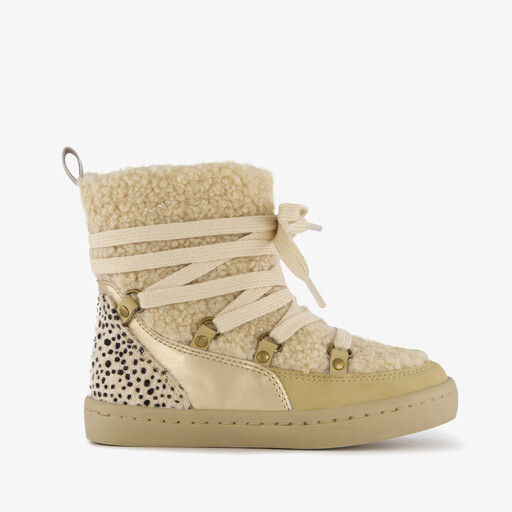 Gevoerde meisjes teddy boots beige