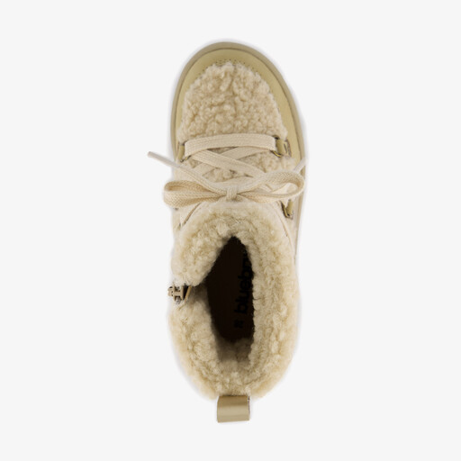 Gevoerde meisjes teddy boots beige