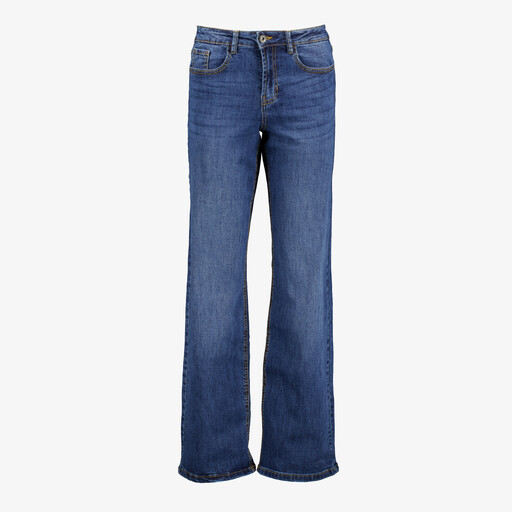 Dames wide leg jeans donkerblauw lengte 33