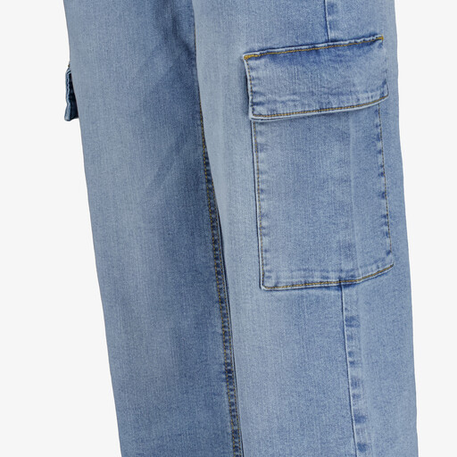 Dames cargo jeans mediumblauw