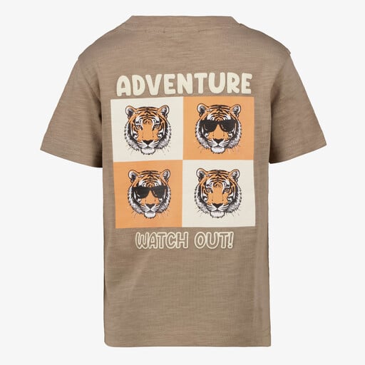 Jongens T-shirt met opdruk bruin