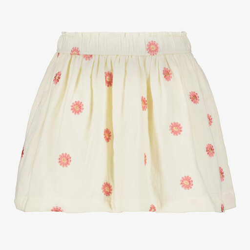 Twoday meisjes rok met roze bloemen wit