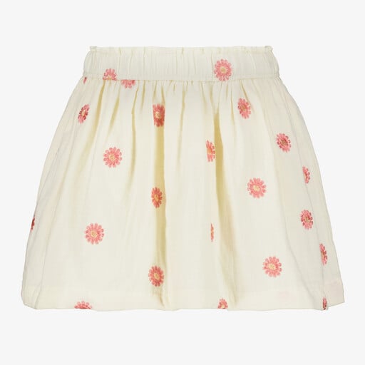 Twoday meisjes rok met roze bloemen wit