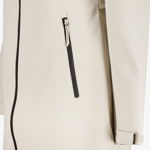 Softshell lange dames jas beige