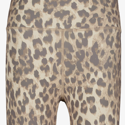Meisjes sportlegging met panterprint beige