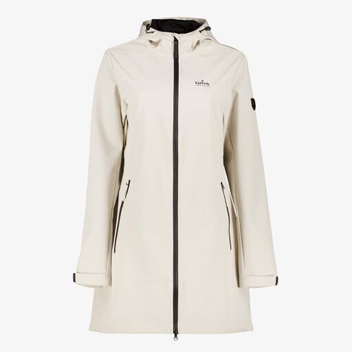 Softshell lange dames jas beige