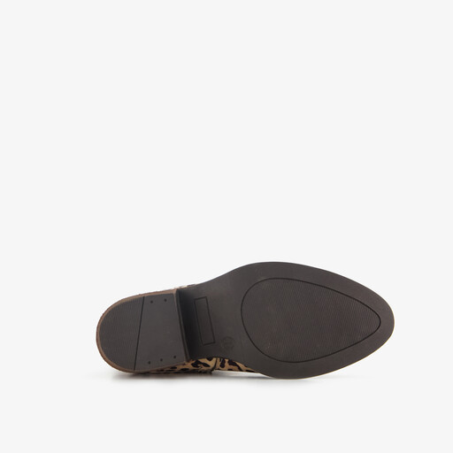 Meisjes western laarzen met panterprint beige