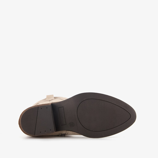 Suède meisjes cowboylaarsjes beige