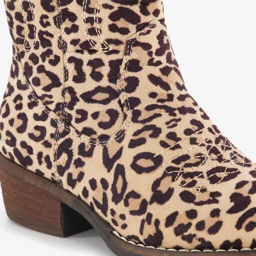 Meisjes western laarzen met panterprint beige